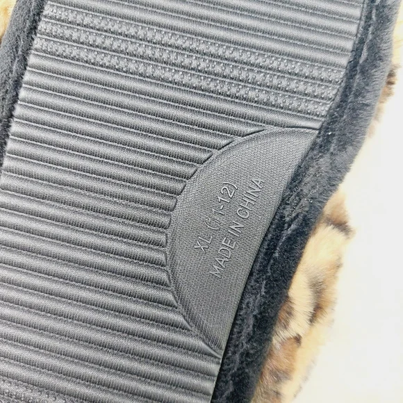 NEW BP. Bundle Of Two Sophie Brown Leopard Faux Fur Criss Cross Slippers S131 - Picture 6 of 9